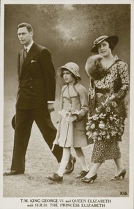 Rey Jorge VI y la Reina Isabel con la Princesa Isabel