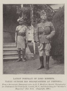 Último retrato de Lord Roberts, tomado fuera de su cuartel general en Pretoria