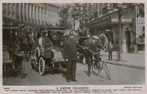 Policía de Londres. Postal enviada el 4 de julio de 1913.