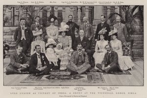 Lord Curzon como Virrey de la India, un grupo en la Residencia Virreinal, Simla de English Photographer