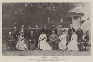 Visita de Lord Curzon a Lucknow, un grupo en la Casa de Gobierno de English Photographer
