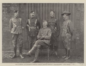 Lord Dunraven y oficiales de la 67ª Compañía de Yeomanry Imperial (Tiradores), yendo al sur de English Photographer