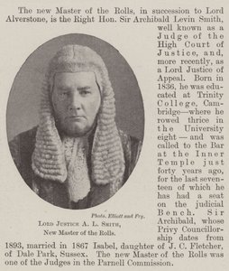 Lord Justice A L Smith, Nuevo Maestro de los Rollos