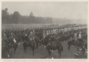 Lord Roberts en Aldershot, 25 de noviembre, el Comandante en Jefe inspeccionando tropas montadas antes de su partida hacia Sudáfrica de English Photographer