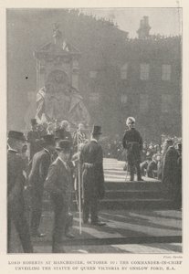 Lord Roberts en Manchester, 10 de octubre, el Comandante en Jefe develando la estatua de la Reina Victoria por Onslow Ford, RA de English Photographer