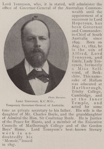 Lord Tennyson, KCMG, gobernador general temporal de Australia de English Photographer