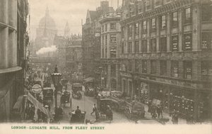 Colina Ludgate desde la Calle Fleet, Londres de English Photographer