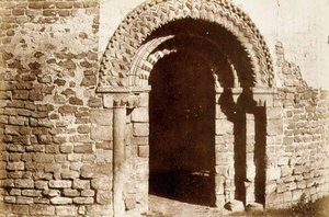 Castillo de Ludlow: la Puerta de la Iglesia Redonda, c.1852-3 de English Photographer