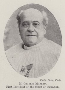 Sr. Charles Mazeau, primer presidente del Tribunal de Casación de English Photographer