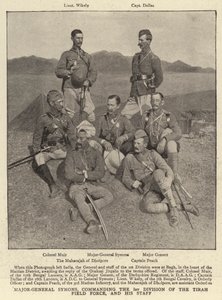 El Mayor General Symons, comandante de la 1ª División de la Fuerza de Campo de Tirah, y su personal de English Photographer