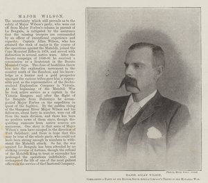 El mayor Allan Wilson, comandando una partida de las tropas de la British South Africa Company en la guerra de Matabili