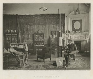 Marcus Stone en su estudio de Melbury Road de English Photographer