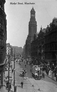 Market Street, Manchester, c.1910 de English Photographer