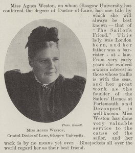 La Srta. Agnes Weston, creada Doctora en Leyes, Universidad de Glasgow