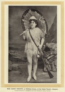 Miss Jessie Preston, como Robinson Crusoe, en el Grand Theatre, Islington de English Photographer