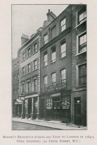 Residencia de Mozart en 20 Frith Street, Soho de English Photographer