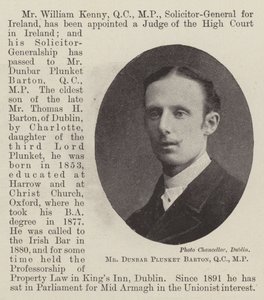 Mr. Dunbar Plunket Barton, QC, MP de English Photographer