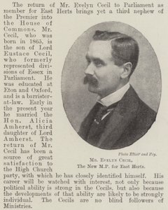 El Sr. Evelyn Cecil, el nuevo MP para East Herts