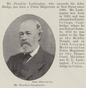 Mr Franklin Lushington de English Photographer