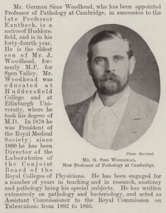 Sr. G. Sims Woodhead, nuevo profesor de patología en Cambridge