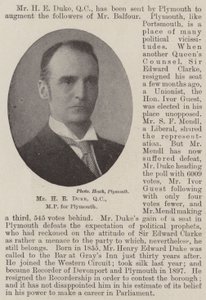 El Sr. H E Duke, QC, MP por Plymouth de English Photographer