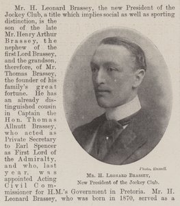 Sr. H Leonard Brassey, nuevo presidente del Jockey Club de English Photographer