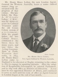El Sr. Henry Bruce Lefroy, Nuevo Agente General para Australia Occidental de English Photographer