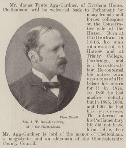 El Sr. J T Agg-Gardner, MP por Cheltenham de English Photographer
