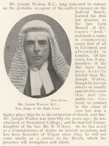 Sr. Joseph Walton, KC, nuevo juez del Tribunal Superior