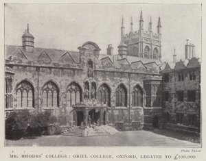 Sr. Rhodes College, Oriel College, Oxford, Legatario de £100,000 de English Photographer