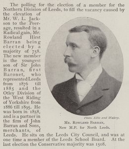 El Sr. Rowland Barran, nuevo MP por North Leeds de English Photographer