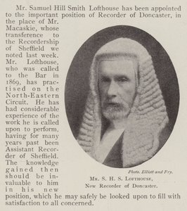 El Sr. S H S Lofthouse, nuevo registrador de Doncaster