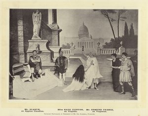 Mr Scarth, como Appius Claudius. Miss Kate Clinton, como Virginia. Mr Edmund Tearle, como Virginius de English Photographer