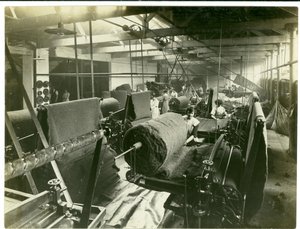Sala de fieltro de aguja, molino Long Meadow, 1923