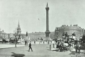 Columna de Nelson, Trafalgar Square, Westminster: vista noroeste desde Cockspur Street, 1898 de English Photographer