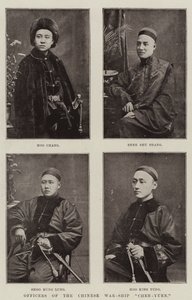Oficiales del buque de guerra chino Chen-Yuen de English Photographer