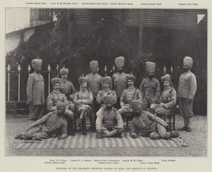Oficiales del Regimiento recientemente formado en India para el Servicio en Uganda de English Photographer