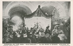 Inauguración del Old Bailey por el Rey y la Reina, 27 de febrero de 1907