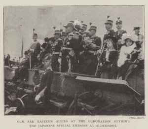 Nuestros Aliados del Lejano Oriente en la Revisión de la Coronación, la Embajada Especial Japonesa en Aldershot de English Photographer