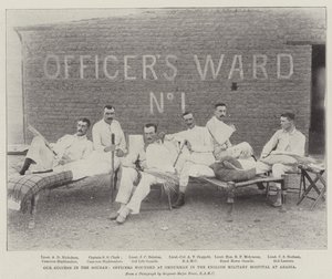 Nuestro éxito en Sudán, oficiales heridos en Omdurman en el hospital militar inglés en Abadia de English Photographer