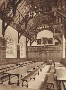 Oxford: Oriel College, The Hall (foto en blanco y negro)