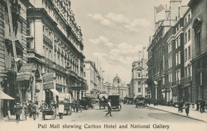Pall Mall East mostrando Carlton Hotel y National Gallery