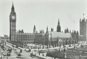 Parliament Square, Westminster LB: mirando al este hacia Big Ben y las Casas del Parlamento, 1895 de English Photographer