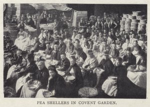 Desgranadores de guisantes en Covent Garden, Londres de English Photographer