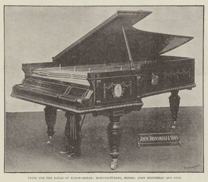 Piano para el Rajá de Kooch-Behar, fabricantes, Messers John Brinsmead and Sons