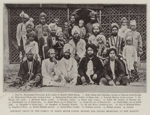 Retrato de la familia de Hafiz Abdul Karim, Munshi y secretario indio de Su Majestad de English Photographer