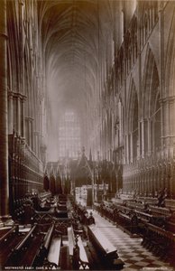 Postal con una imagen del Coro en la Abadía de Westminster de English Photographer