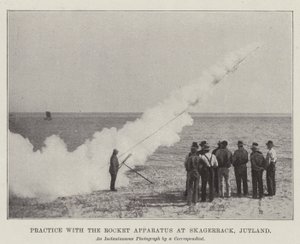 Práctica con el aparato de cohetes en Skagerrack, Jutlandia de English Photographer