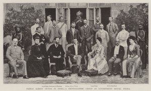 Príncipe Alberto Víctor en India, un Grupo Fotográfico en la Casa de Gobierno, Poona de English Photographer
