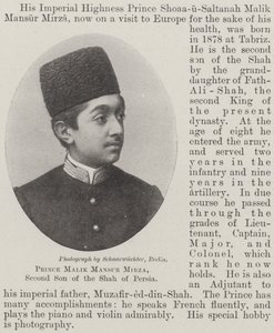 Príncipe Malik Mansur Mirza, segundo hijo del Shah de Persia